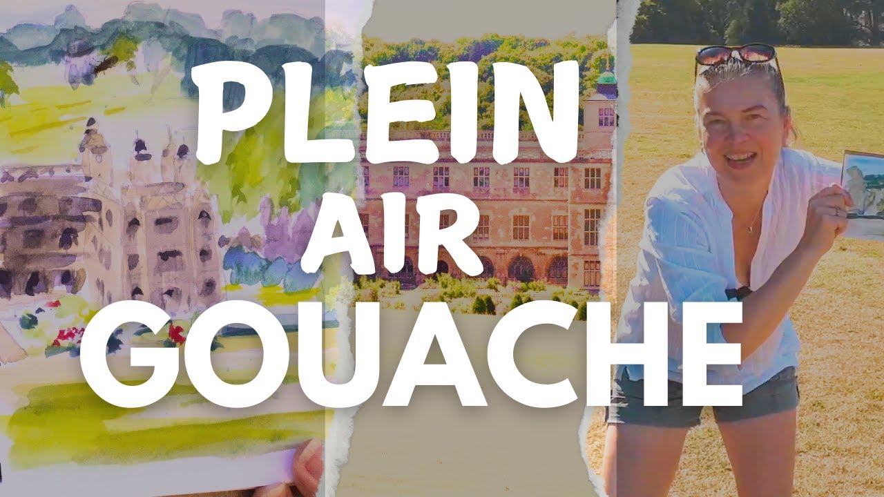 🎨 Plein Air Sketching at Audley End House | Dried Gouache Painting 🏡🌿 #SketchWithMe #Relaxing