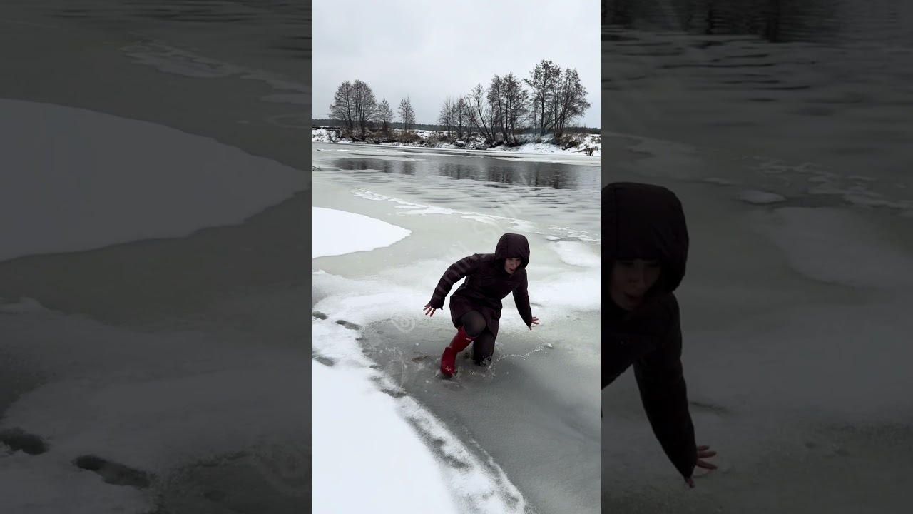 Beautiful girl hard stuck in hunter rainboots flooded wellies hunterstiefel nass wet feet