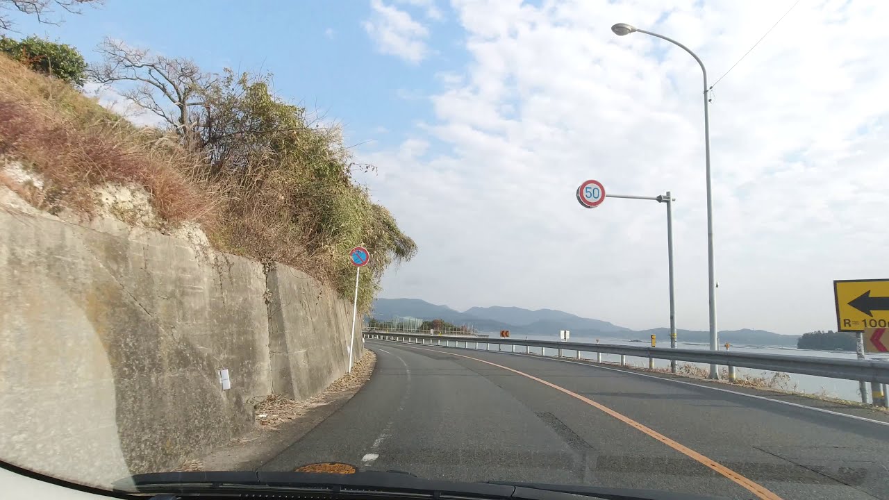 4K 広島県呉市川尻付近→三原市和田付近(Uターン)→呉市川尻付近→呉市野呂山（途中でカメラ停止） (音楽付き) ドライブ 2021年01月16日(283)