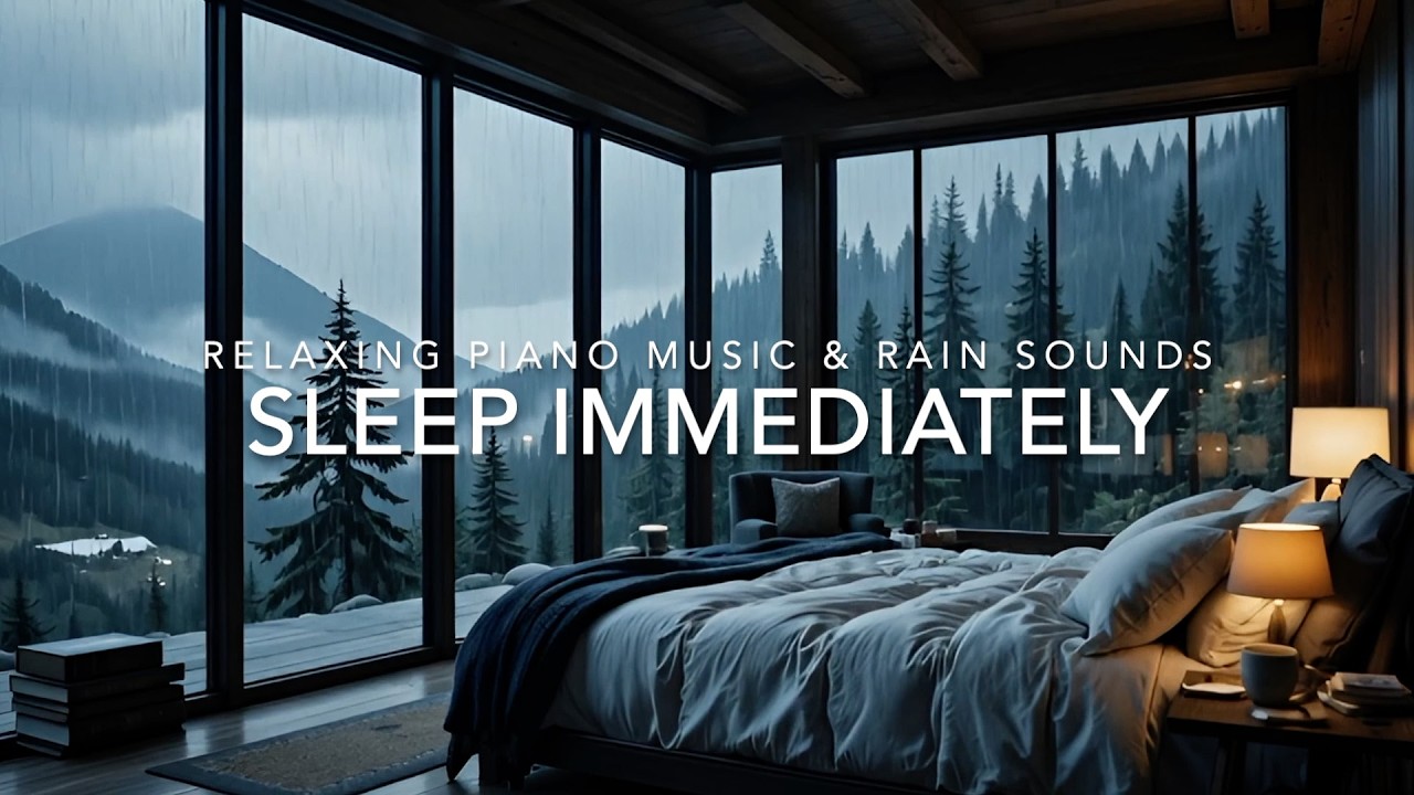 [TRY LISTENING FOR 3 MINUTES] Fall Into a Deep Sleep Immediately with Piano Music & Rain Sounds