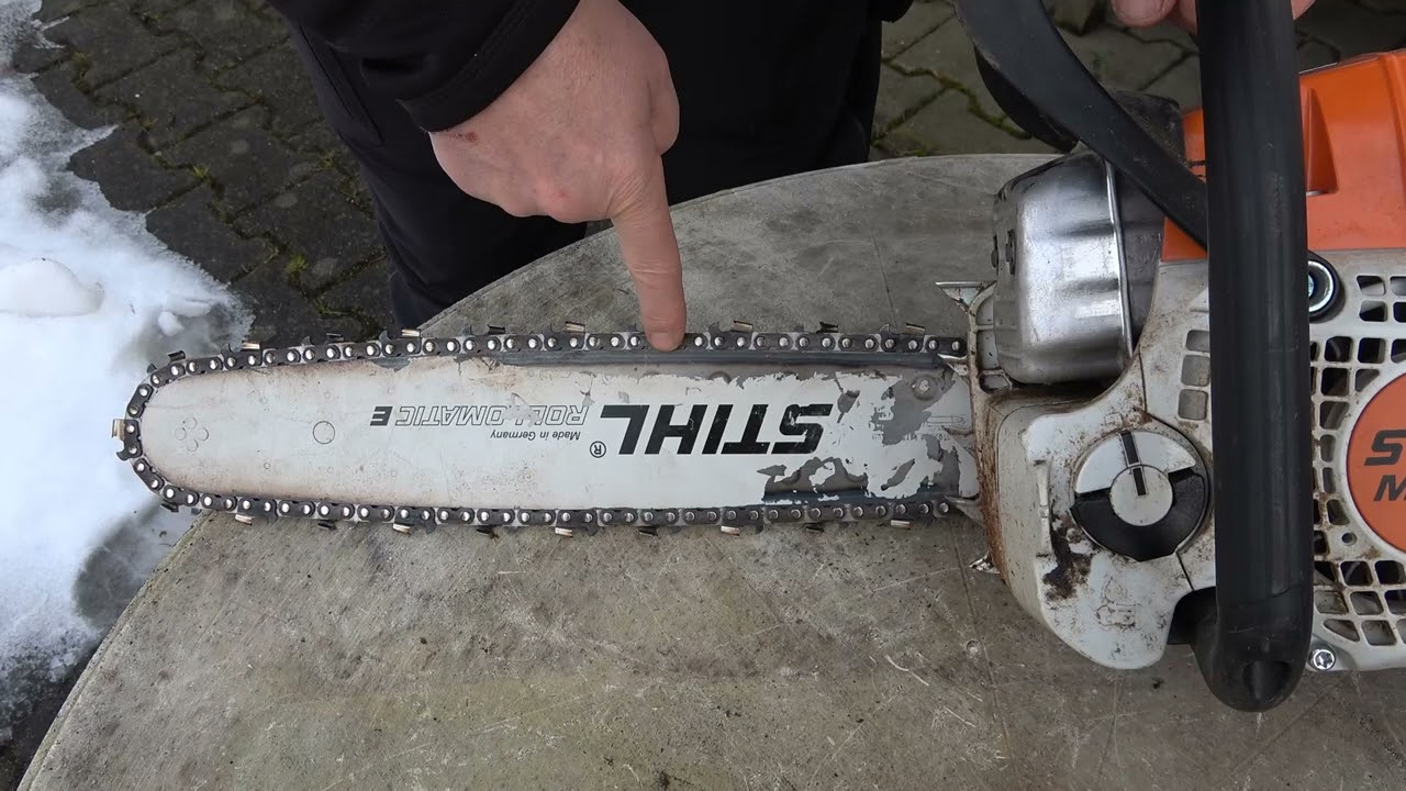 Warum wird die Stihl Führungsschiene (Schwert) verkehrt herum montiert. Was sind die Gründe?