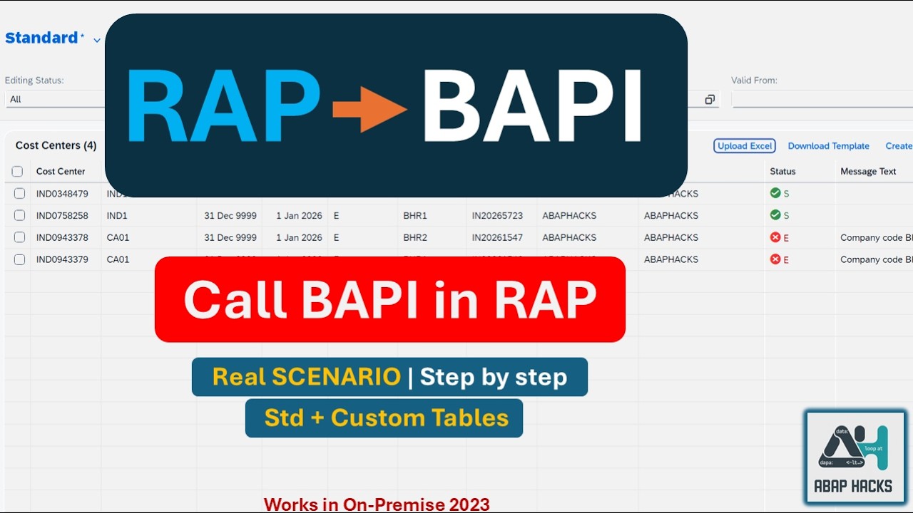 Consume BAPI in RAP | Real Scenario Implementation | Step by Step