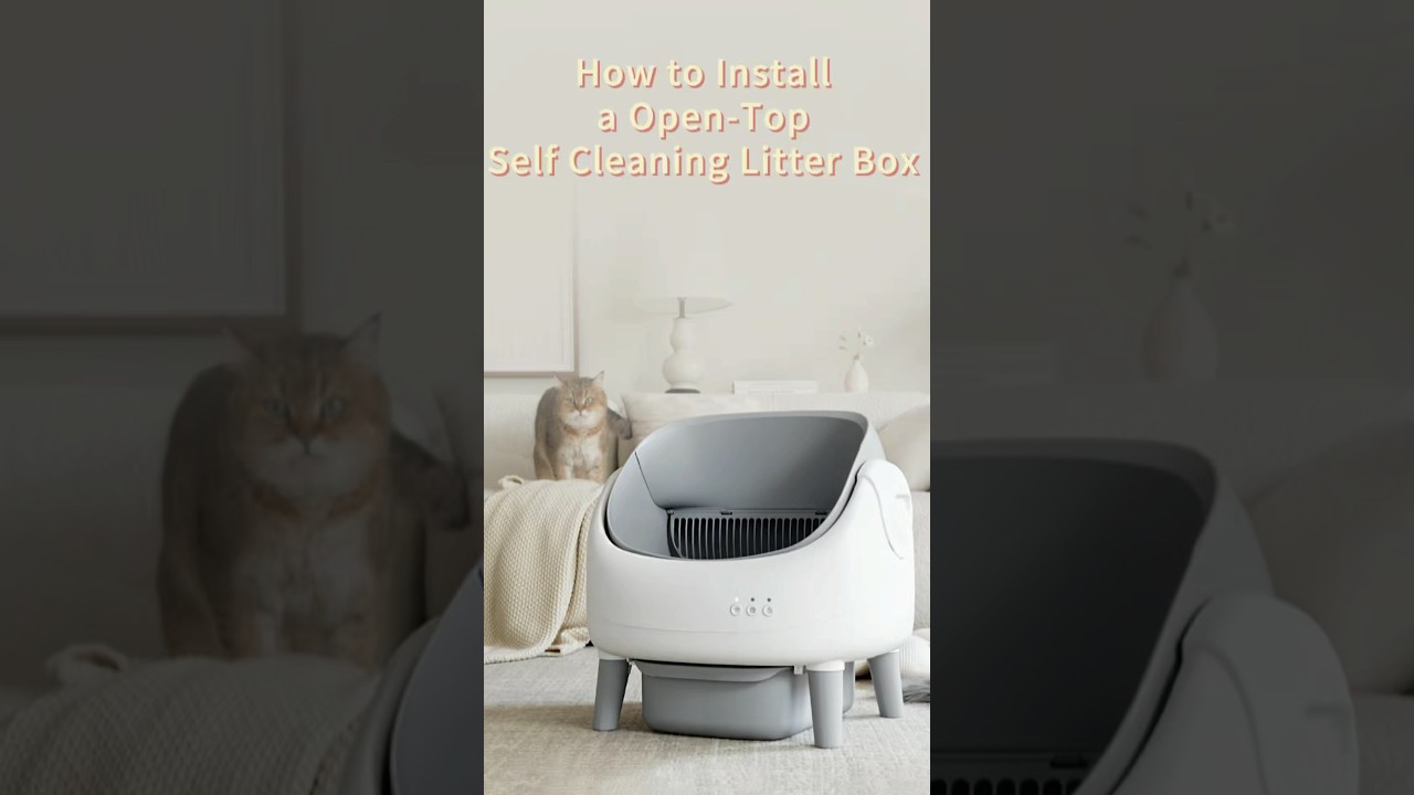 How to install a open-top self cleaning litter box？