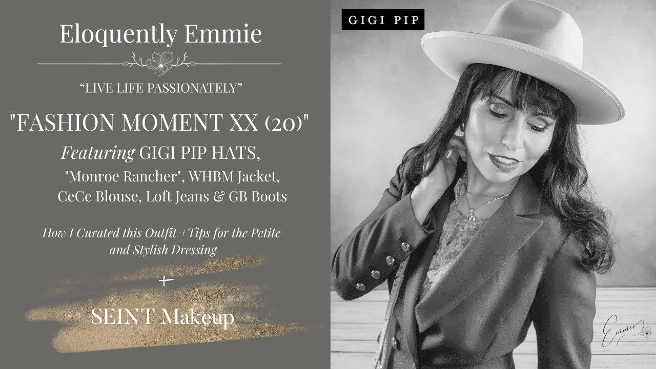 Fashion Moment XX (20) Featuring my GIGI PIP Hat, WHBM Jacket, CeCe Blouse, Loft Jeans, and GB Boots