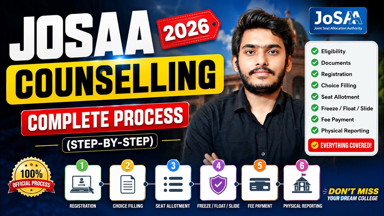 JOSAA Counselling Procedure 2026✅ | Registration, Choice Filling, Documents | JOSAA Counselling 2026
