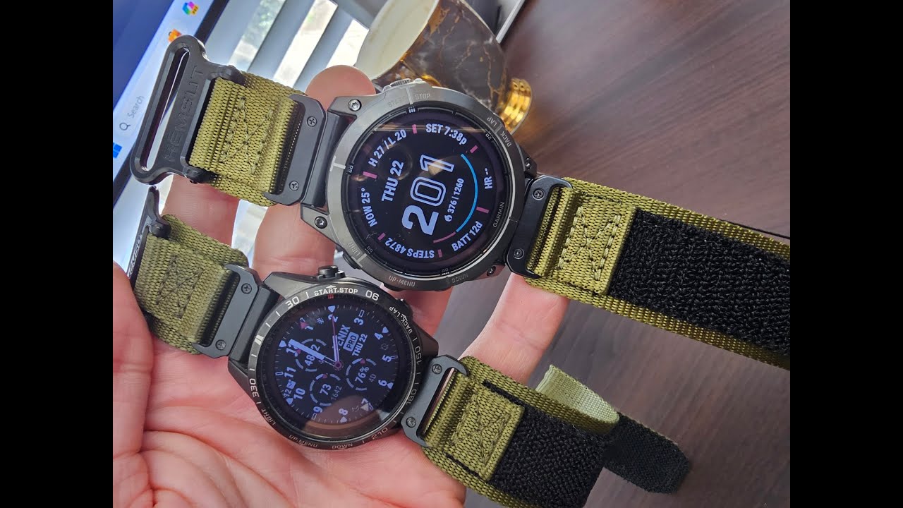 SIDE BY SIDE Garmin Fenix 7 Pro (47mm) VS Fenix 7S (42mm) + Hemsut Tactical Watch Bands