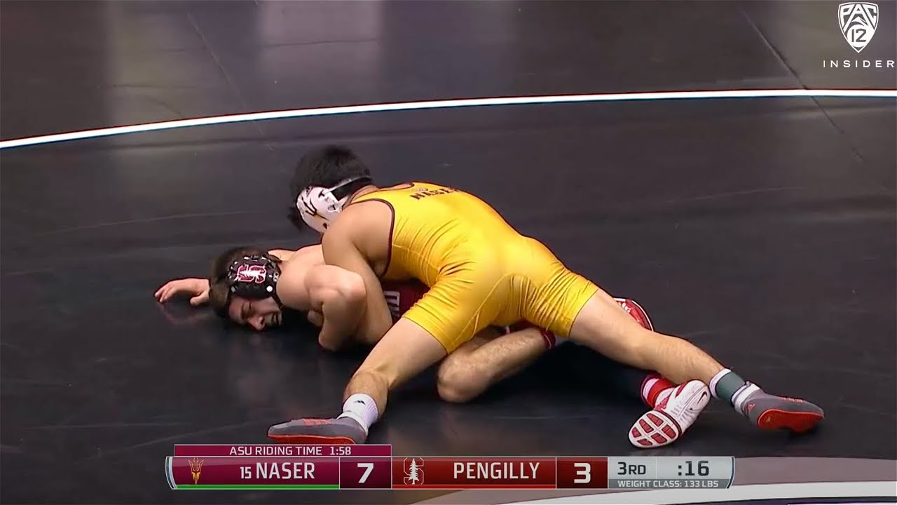 133lbs Ali Naser (Arizona State) dec Mason Pengilly (Stanford)