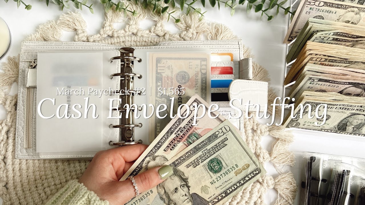 Cash Envelope Stuffing │ $1,565 │ March Paycheck #2 │ Dave Ramsey Inspired