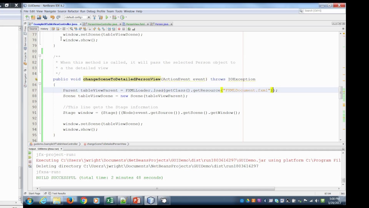 Passing information between Scenes with Javafx