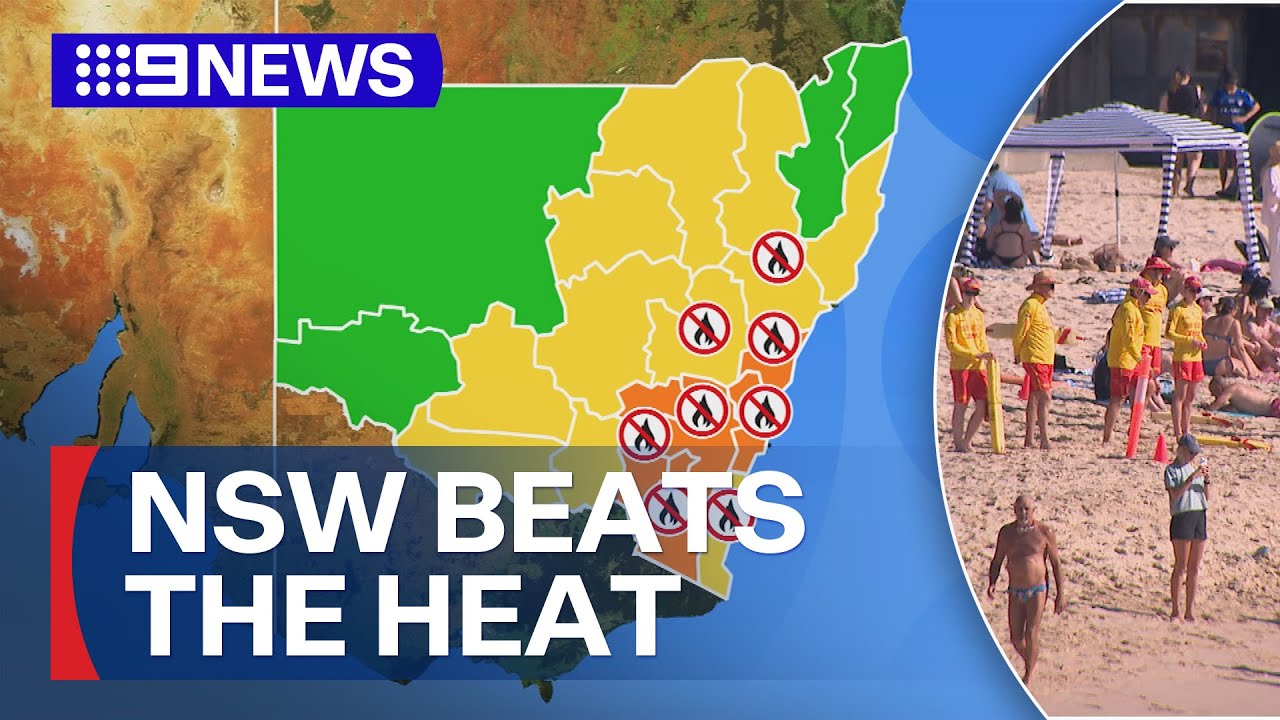 Heatwave peaks past 40 degrees across Sydney | 9 News Australia