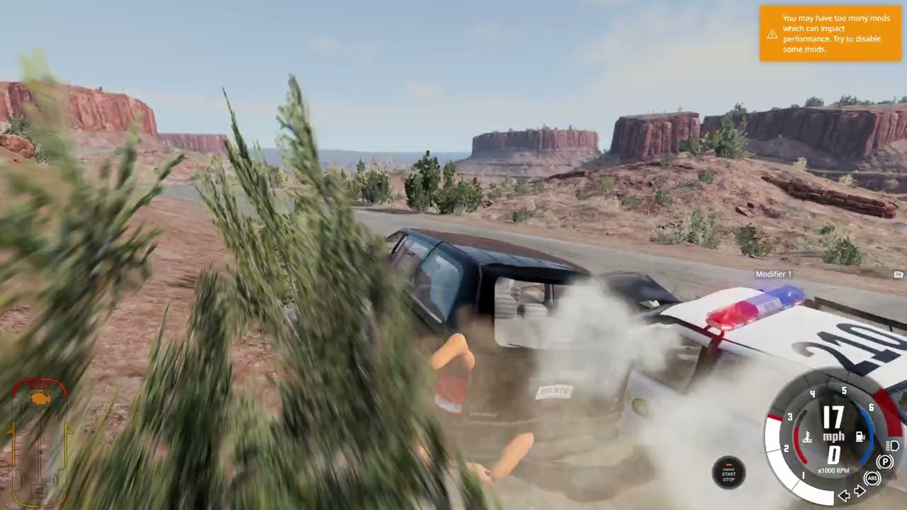 Giant police chase
