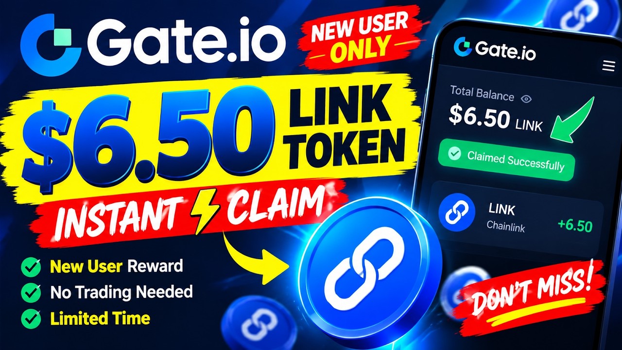Gate.io Giving Away $6.50 in LINK Tokens! New User Offer Explained | Gate.io New User Reward 2026