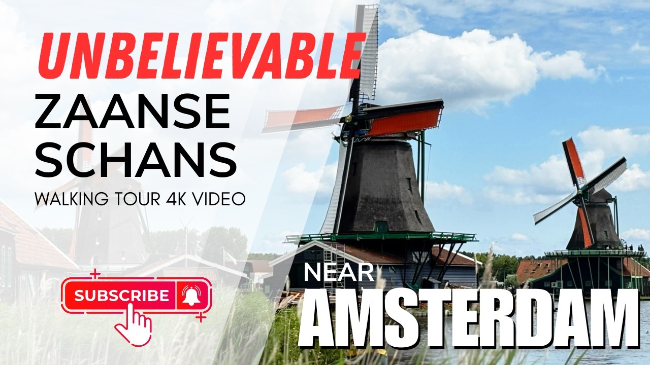 Around AMSTERDAM: : Zaanse Schans - 4K Walking Tour with Ambient Sound