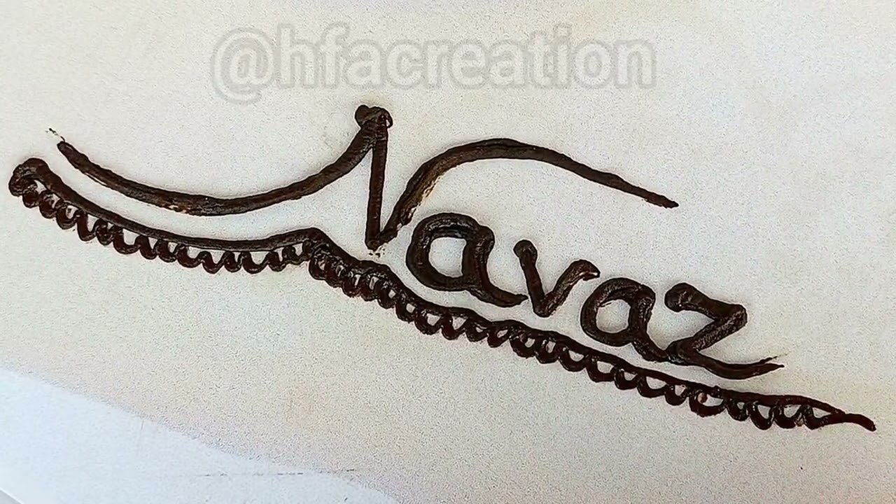 Navaz Name Mehndi Design | Simple & Clean Arabic Mehndi | Easy Name Mehndi 2026 