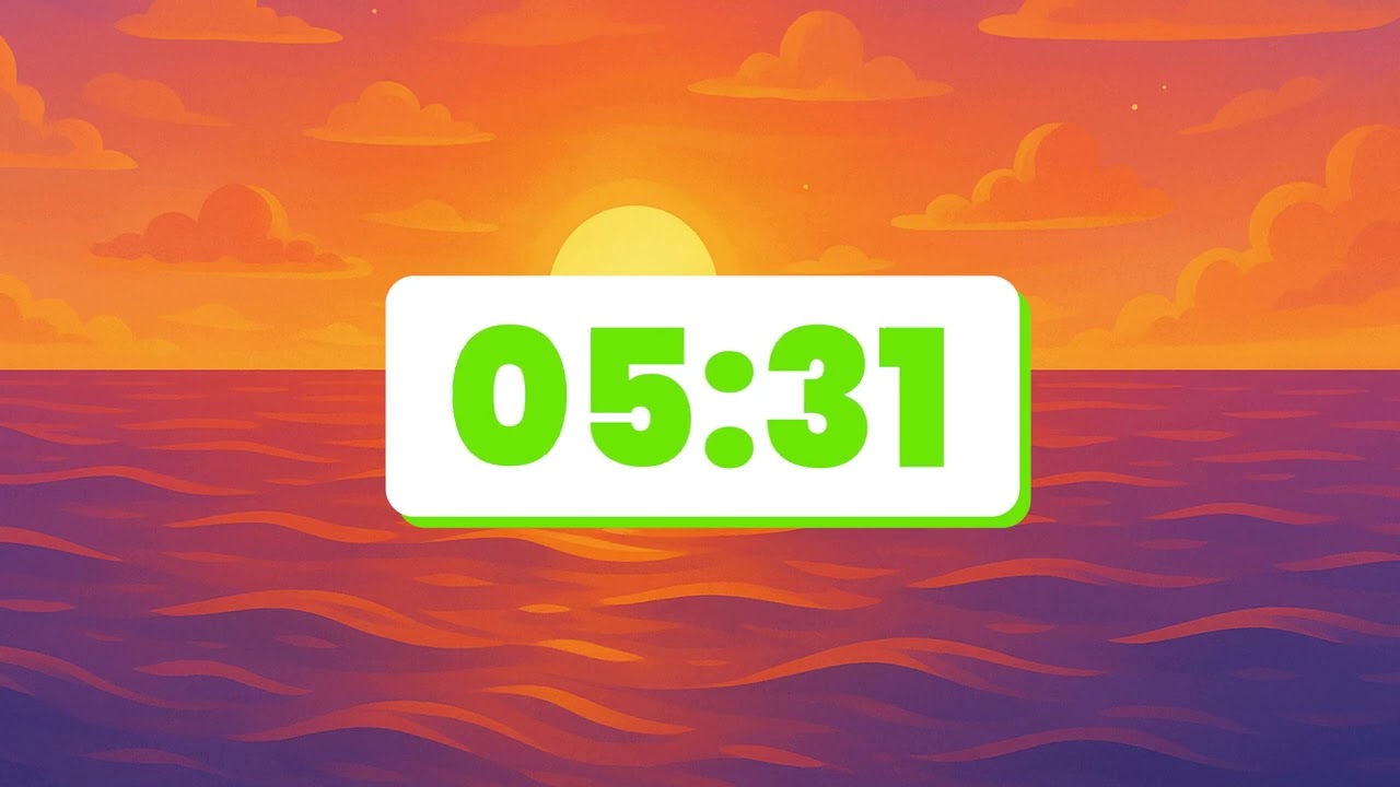 Warm Sunset Horizon Classroom Timer – 10 Minutes (Calm Classroom Countdown)