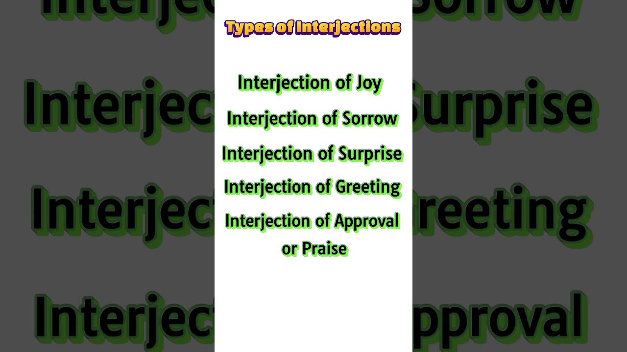 Types of Interjections in English Grammar