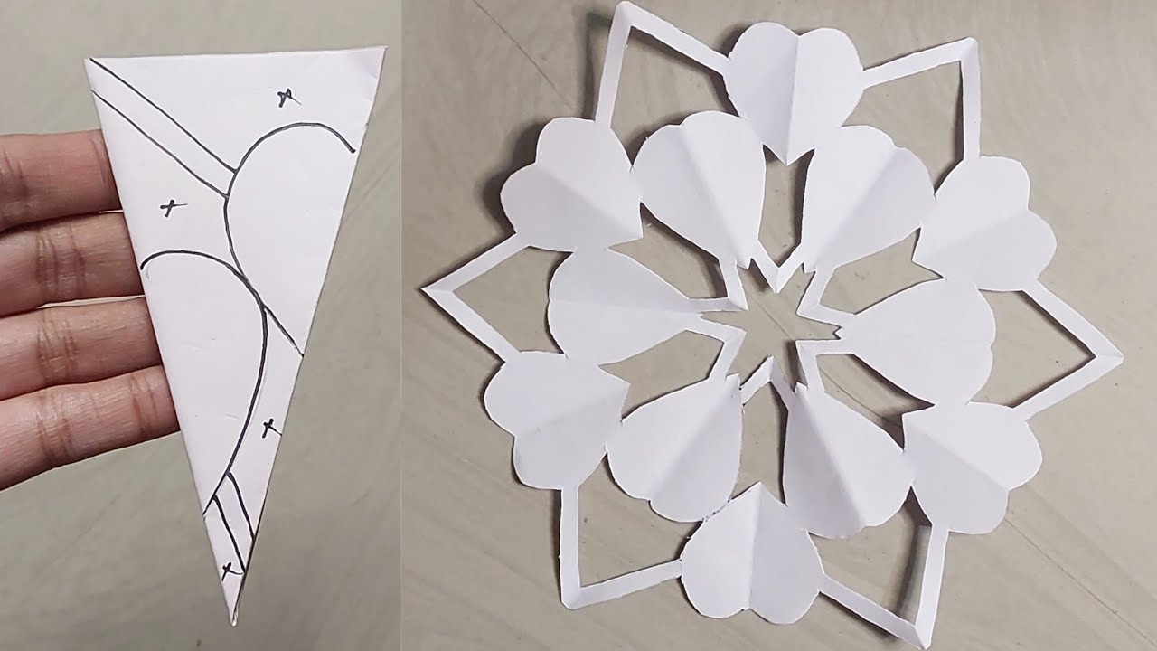 How to make easy and beautiful snowflakes ❄️♥️ 