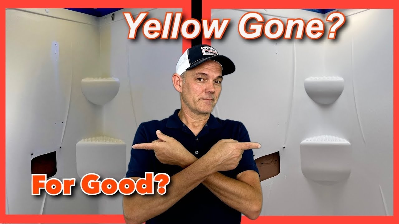 Removing Yellowing in Our RV Shower!  Did it Last?!!  New Camco Skylight Insulator