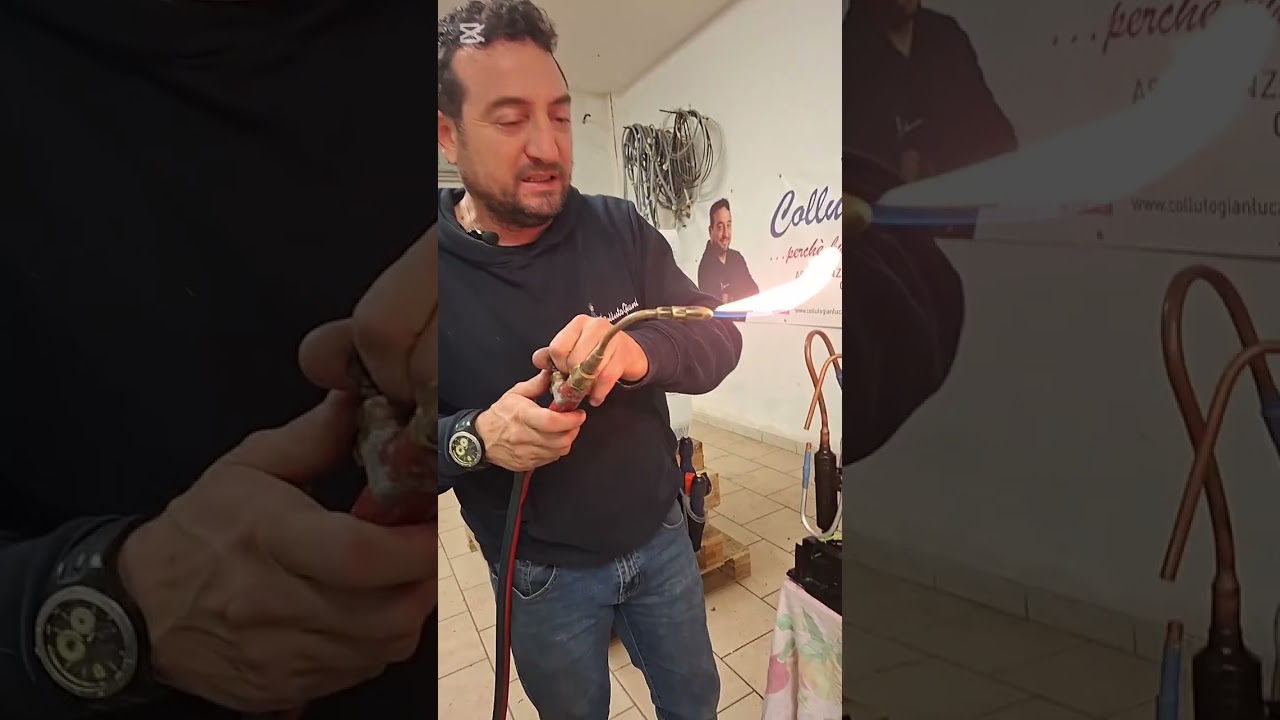Ricerca perdita gas sul basamento di una asciugatrice ...con successiva eliminazione e ricarica gas