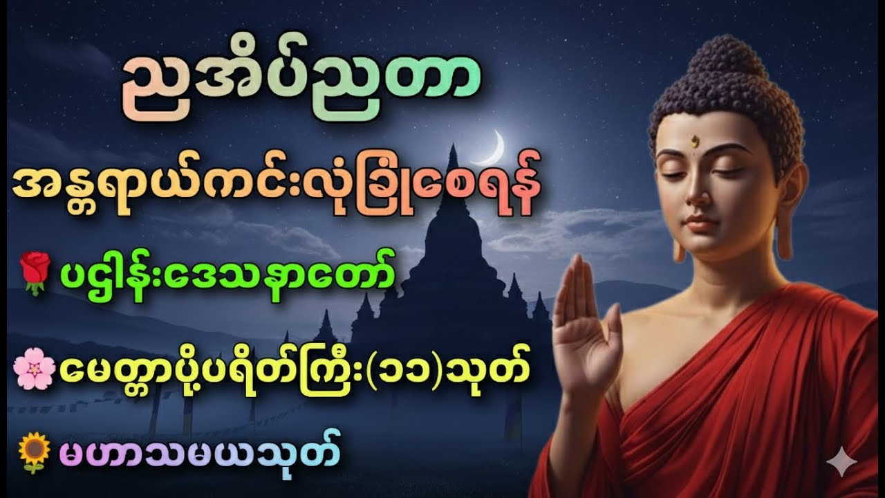 ☘️🌍ညစဥ်ဖွင့်ထား၍ အိပ်စက်အနားယူပါ ပဋ္ဌာန်း နှင့် မေတ္တာပို့ - ဘေးအန္တရာယ်ကင်းစေသောတ‌ရားတော်များ🙏🙏🙏