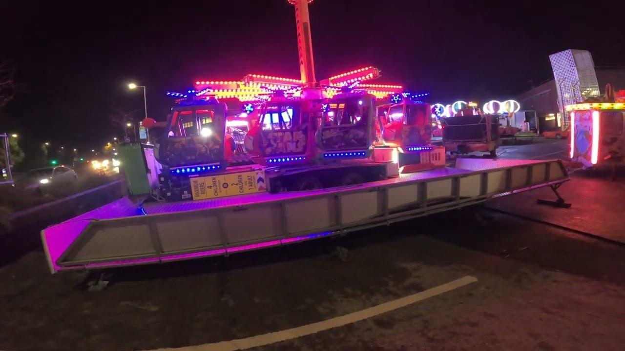 fun fair packing away in Congleton in October
