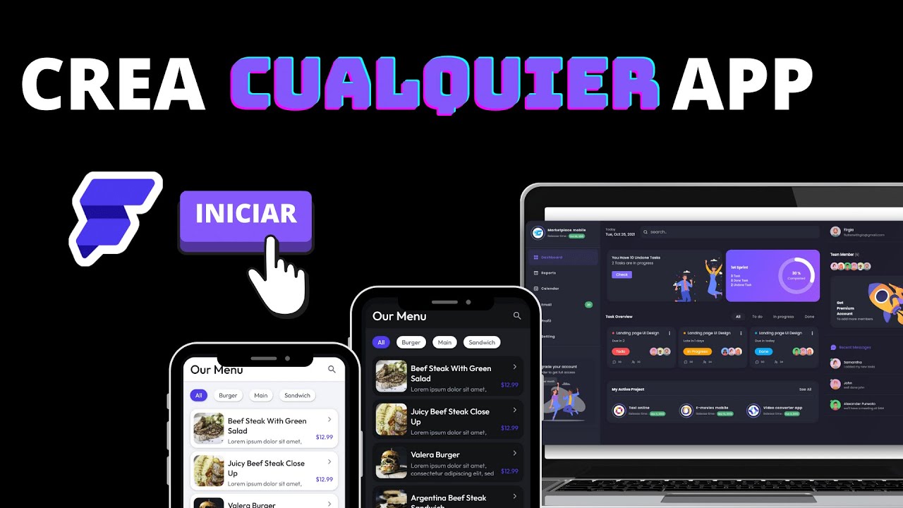 Como crear CUALQUIER APLICACI&Oacute;N WEB Y M&Oacute;VIL SIN PROGRAMAR usando FLUTTERFLOW