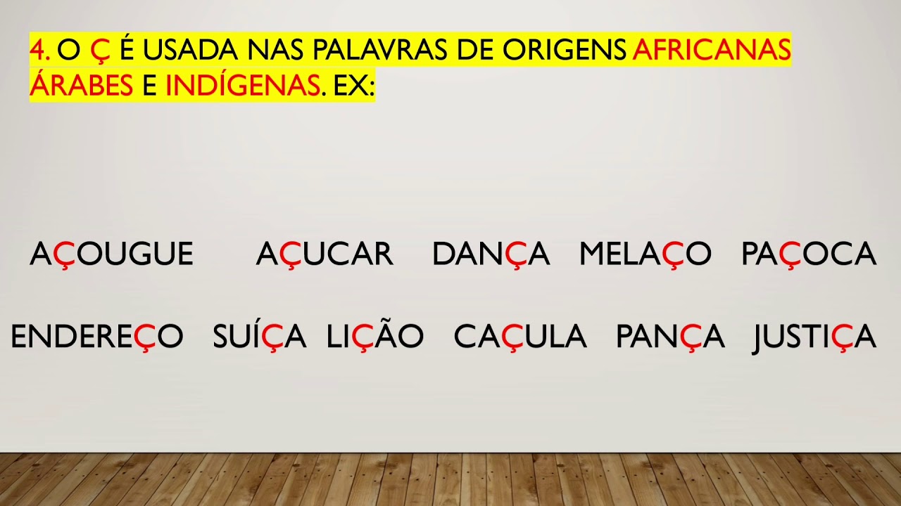 USO DO S, SS ,SC e SÇ