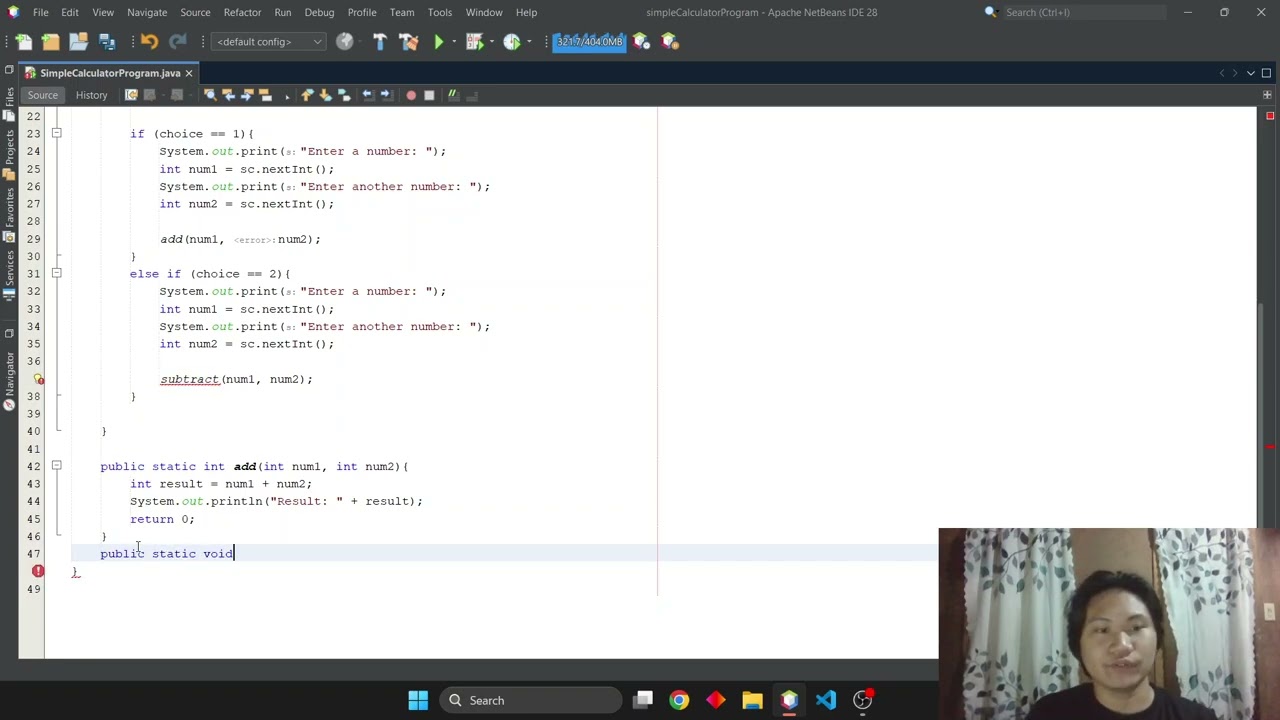 SIMPLE CALCULATOR JAVA PROGRAM BY FRANCIS KENETH GLORIA