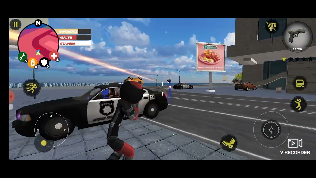 Stickman Rope Hero Motorcycle Crashes #8