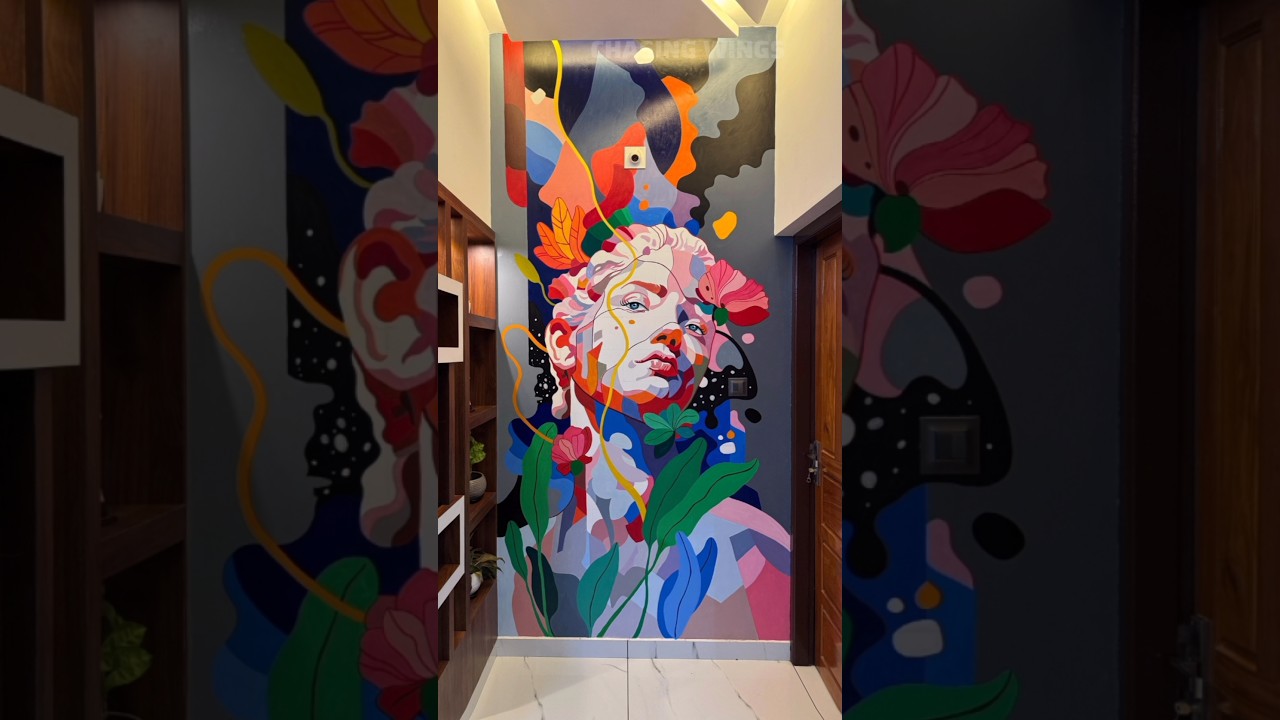 🔥 This Wall Was Empty&hellip; Then This Happened 🎨✨ #wallart #timelapse #artistatwork #shorts