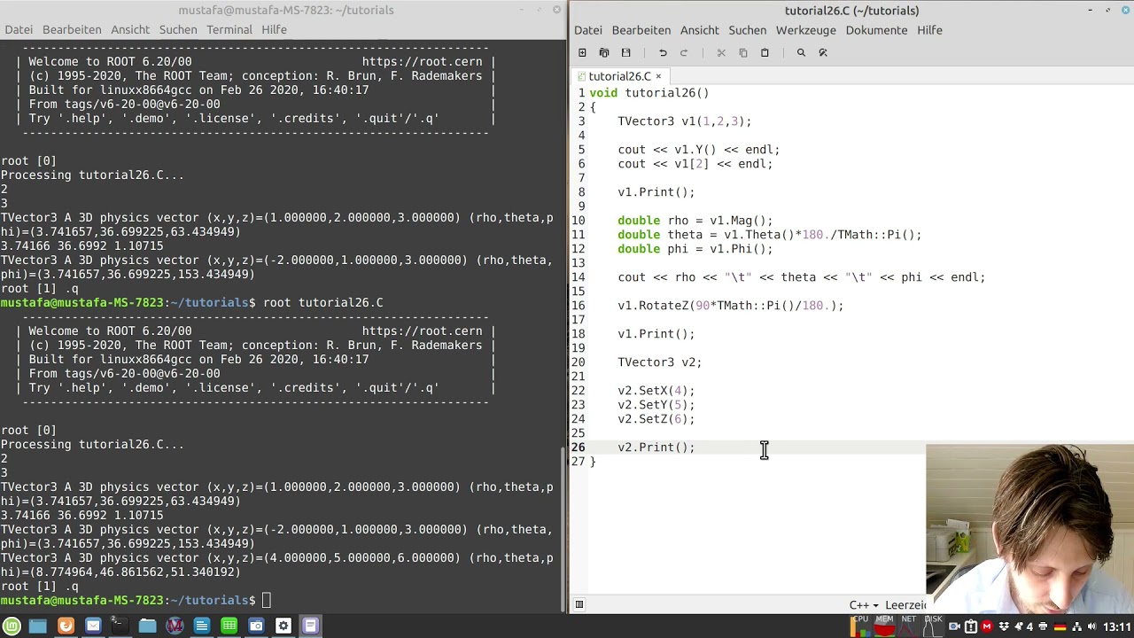 CERN ROOT Tutorial 26: Using 3D Vectors in ROOT with TVector3 Class