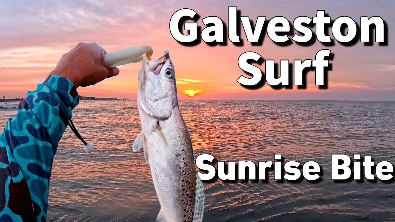 Galveston Surf Fishing for Speckled Trout at Sunrise