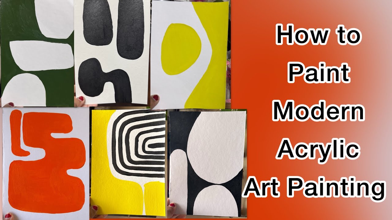 How to Paint Simple Acrylic Modern Art Painting | Acrylic Art Tutorial #acrylicpainting #viral #art 