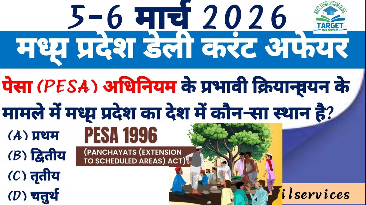 5-6 March 2026 madhya Pradesh Daily current affairs and download pdf ‎⁨@TargetCivilServices21