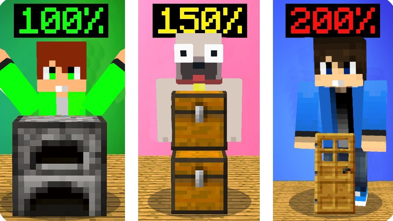 KÖZEPES VS NAGY VS ÓRIÁS BÚJÓCSKA KIHÍVÁS A MINECRAFTBAN!