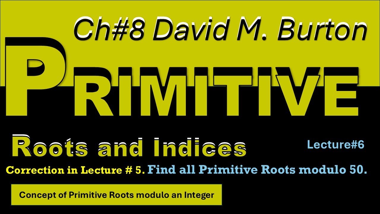 6. How many primitive roots modulo 50 exist? | Number theory by David M Burton