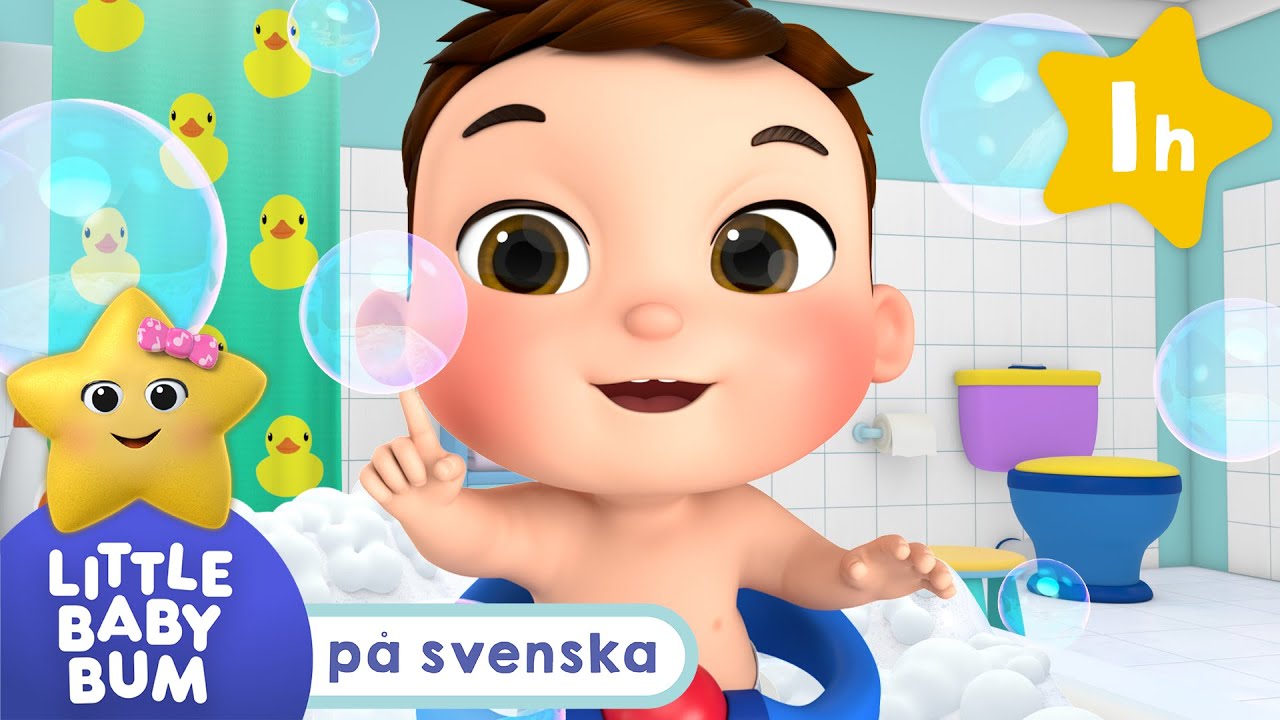 Lille Max första bad | Little Baby Bum - Svenska | Svenska tecknade serier för barn | Barnvisor
