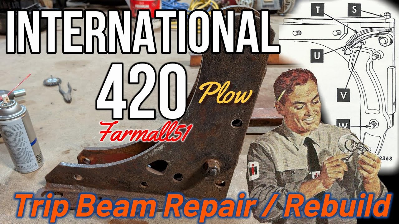 International 420 Plow | Trip Beam repair / Rebuild #farmall51 #plow #Redbibsbill #redpower