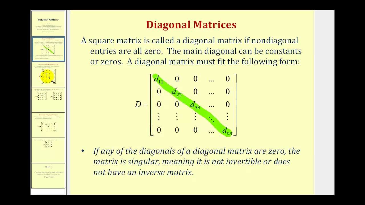 Diagonal Matrices