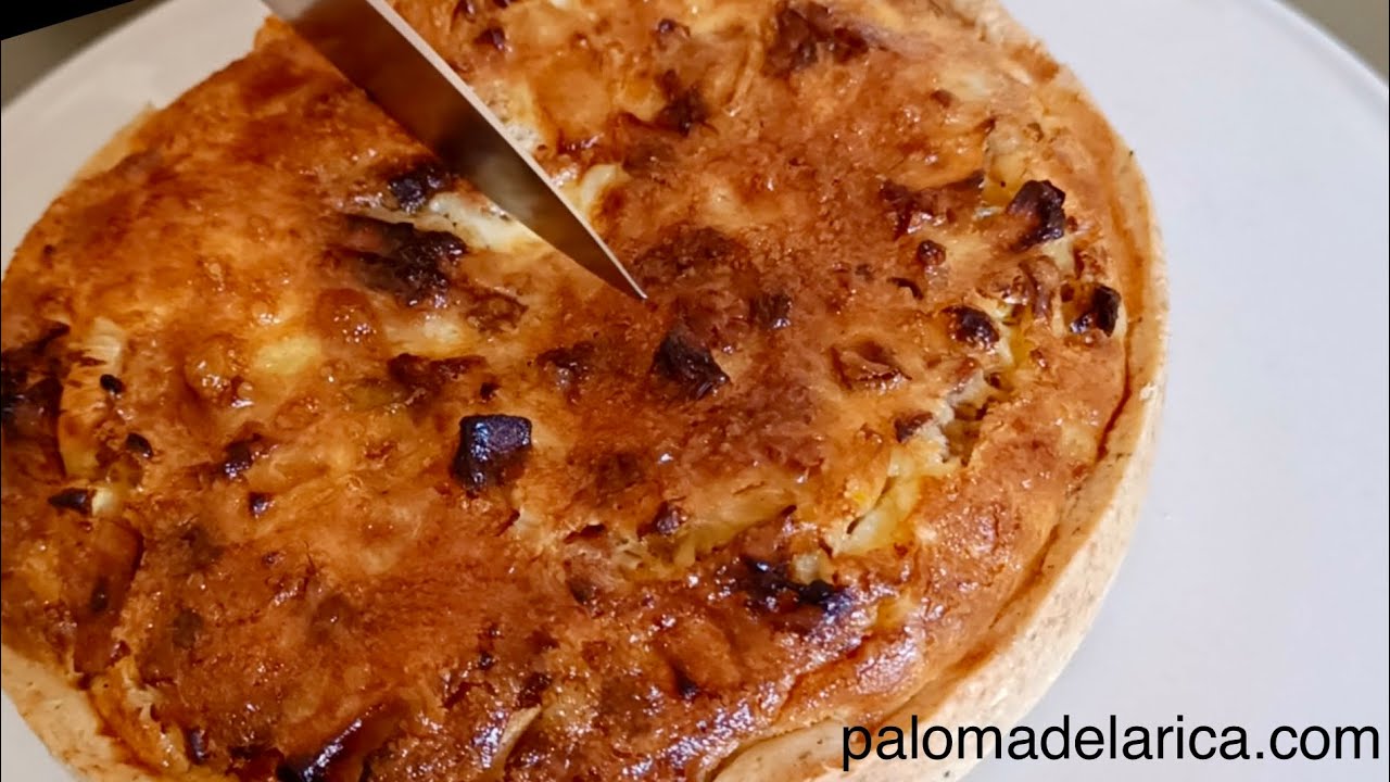 Tarta de puerro, bacon, manzana y queso azul