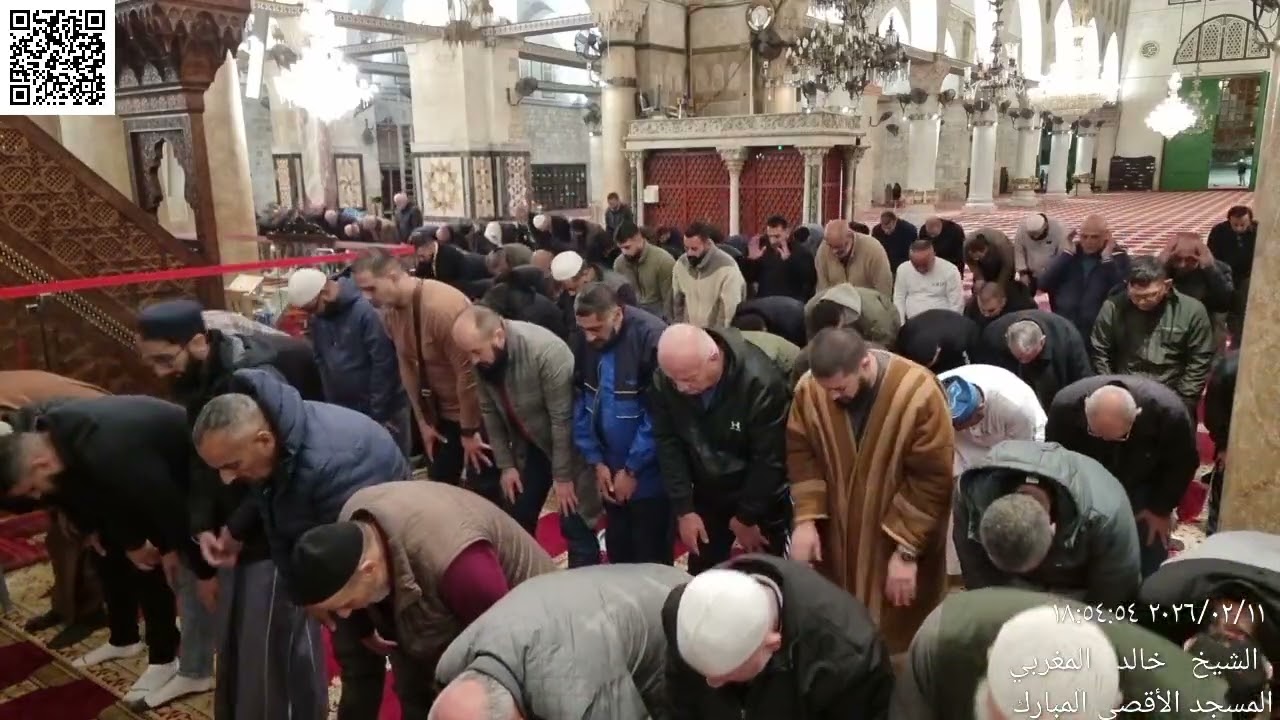 07 - أذان وصلاة العشاء من المسجد الأقصى المبارك - الأربعاء 23 شعبان (8) 1447 - 11 شباط (2) 2026م