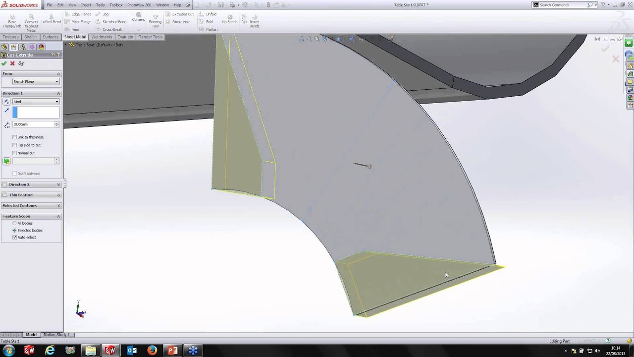 Using Advanced sheet metal functionality in SolidWorks