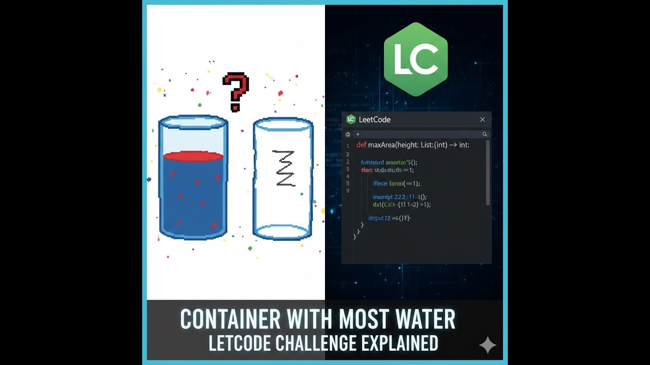 شرح مسألة Container With Most Water بطريقة سهلة | Two Pointers | LeetCode