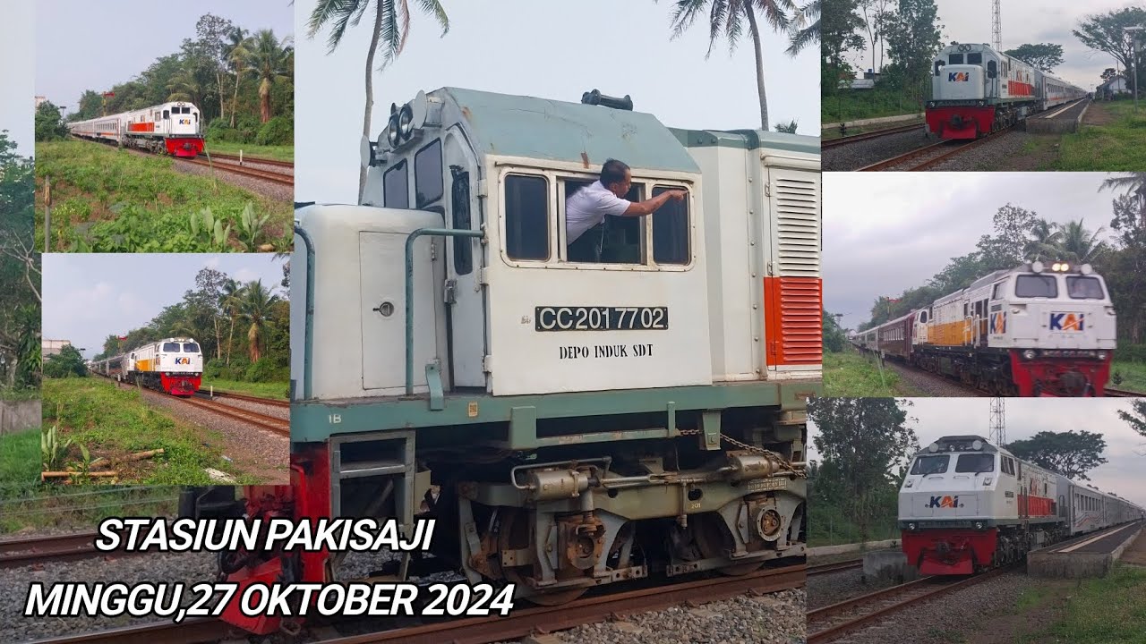 KOMPULASI KERETA API YANG MELINTAS SORE HARI DISTASIUN PAKISAJI,MALANG