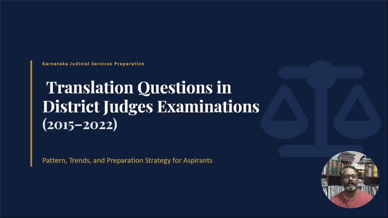 🎯How to Crack Translation Paper in District Judge and Civil Judge Exam |  | Karnataka | PYQs