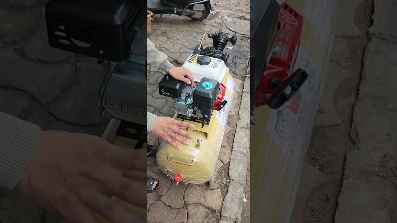 1 HP DOUBLE PISTON AIR COMPRESSOR💥7.5 HP PETROL ENGINE💥250 POUND TANK📞☎️9173703966☎️📞👑ROYAL👑