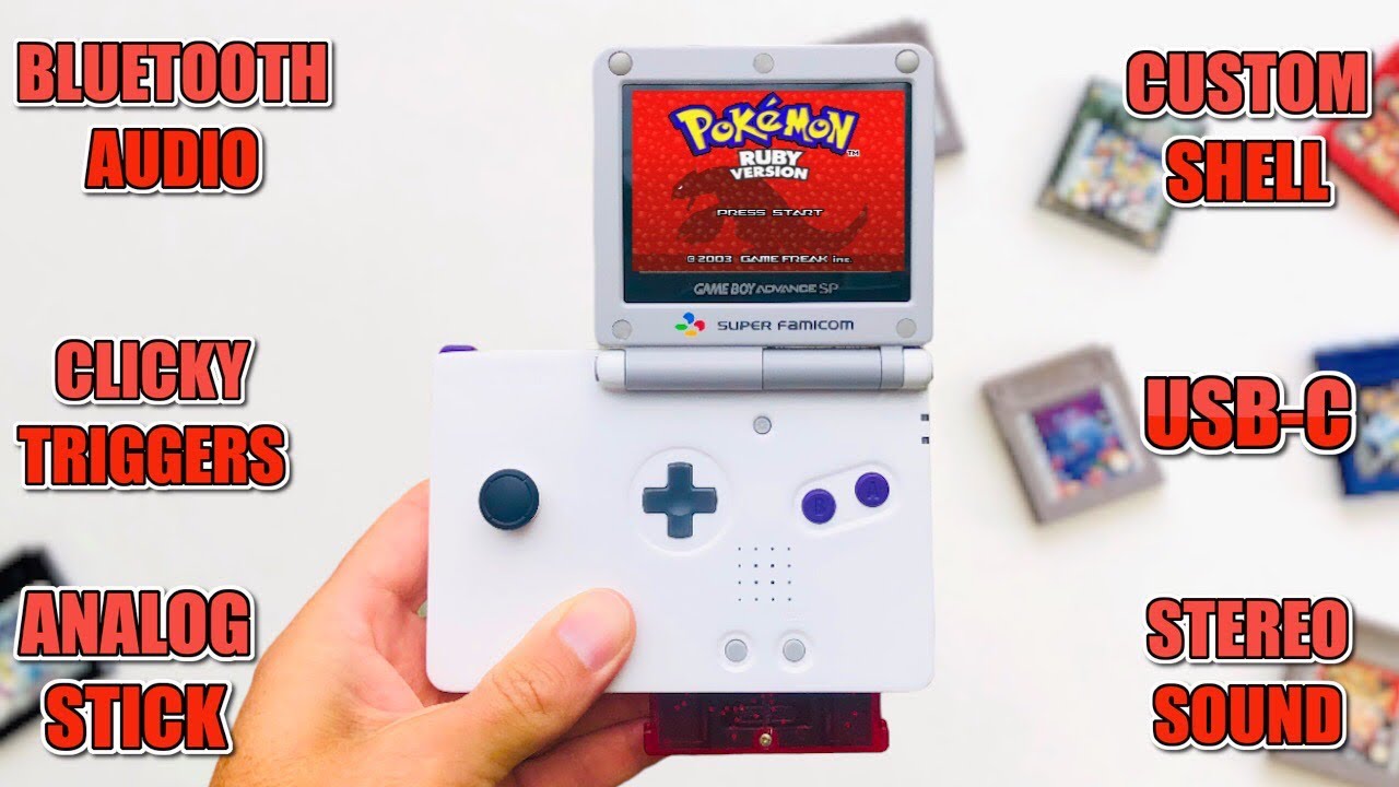 ULTIMATE Gameboy Advance SP 2023 - Analog Stick USB-C Bluetooth Audio Stereo Sound