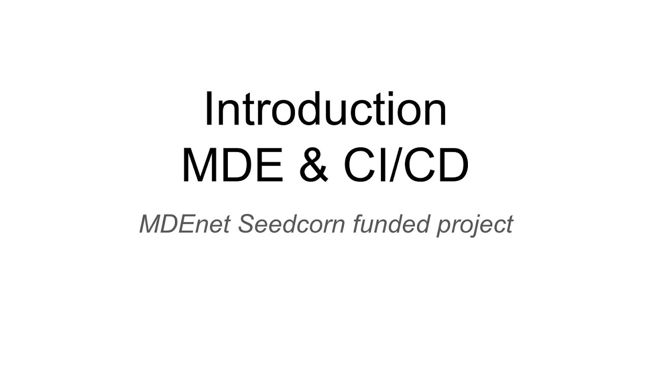 Introduction to MDE & CI_CD