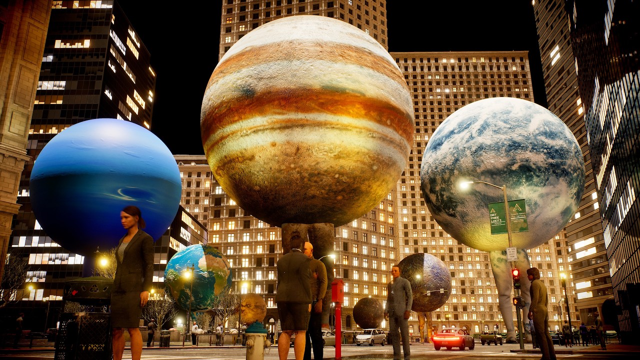 What if Solar System Walked? | Solar System Size Comparison in City | Planet Size Comparison 