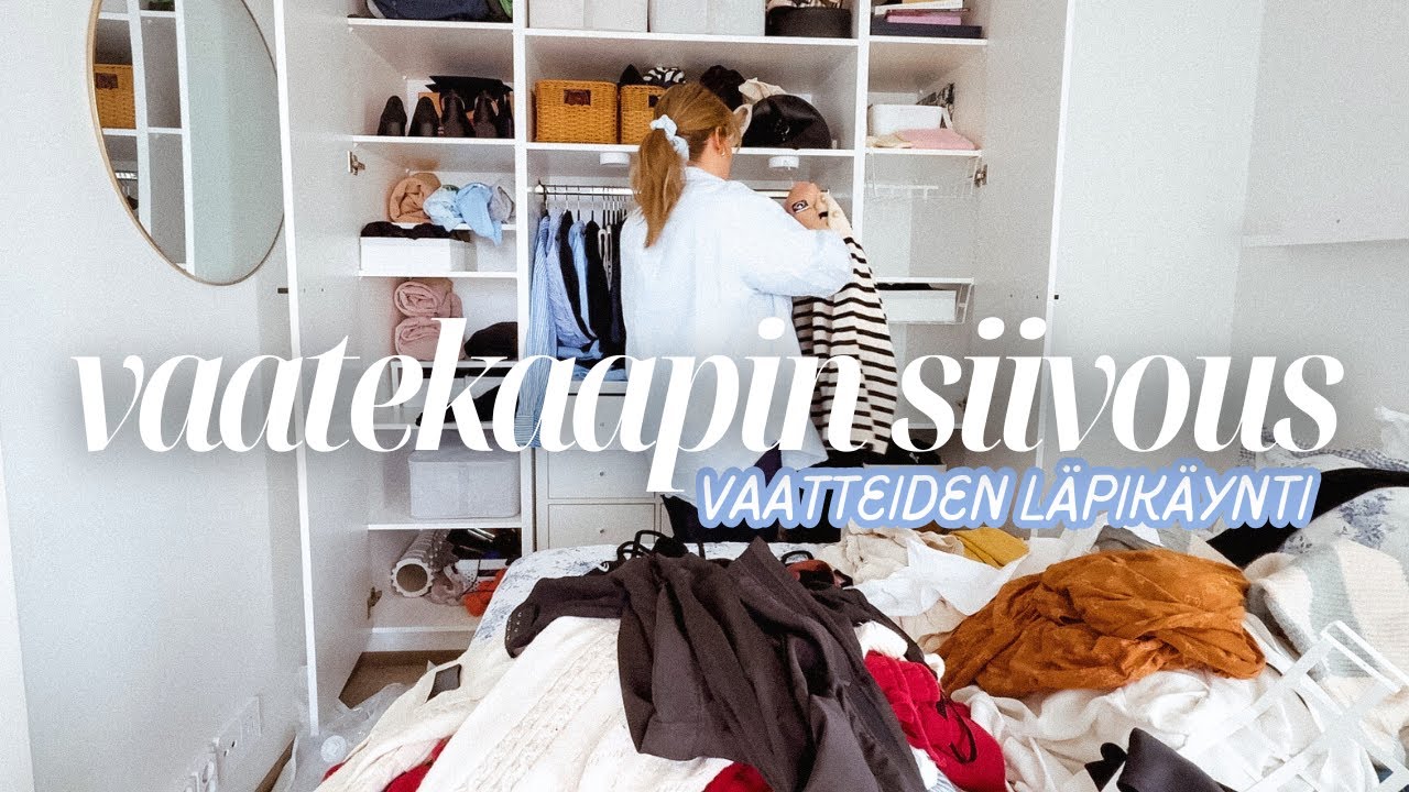 Vaatekaapin järjestely & vaatteiden myynti Vintedissä | Declutter-vlogi